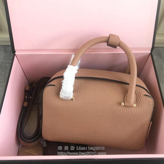 DELVAUX女包 Delvau單肩斜挎包 半手工Cool box 小號 德爾沃女手提包 手拎包 奶茶  fcs1187